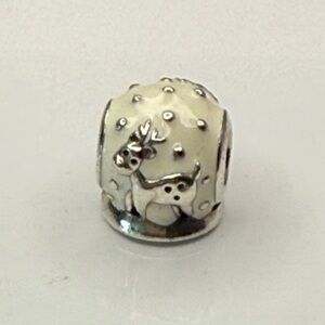 Pandora Merry Christmas Snowman White Enamel Charm S925 ALE Retired
